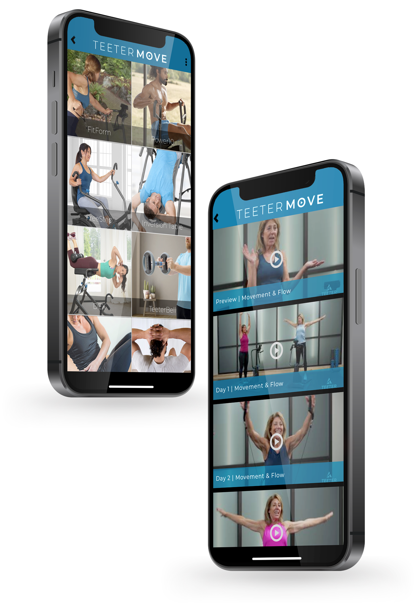 Teeter Move App Screens