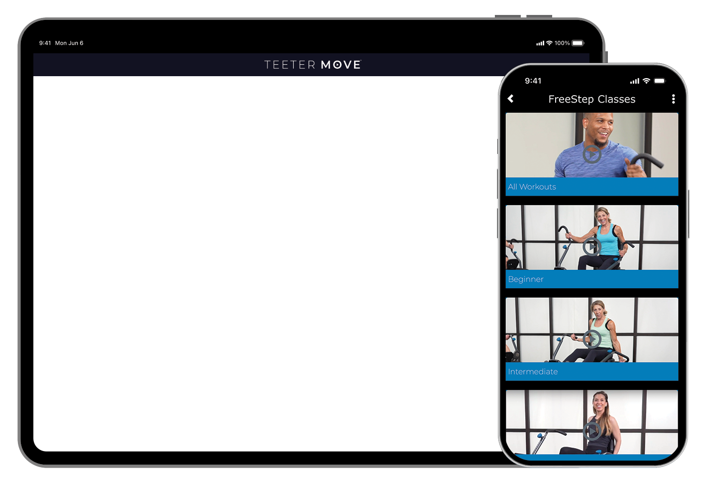 Teeter Move App on Phone and Tablet