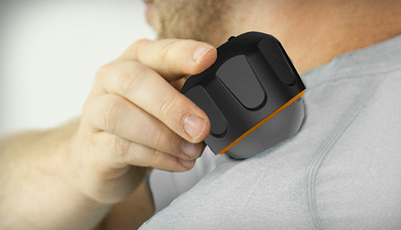 Massage Roller Ball worked across the shoulder and neck